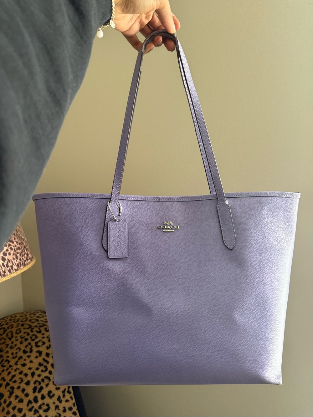 COACH Lavender Purple Leather Tote Bag